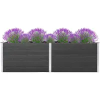 vidaXL Parterre de jardin surélevé 200x50x91 cm WPC Gris