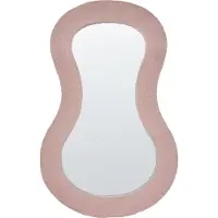Beliani Miroir PLANCHEZ Bouclé Rose