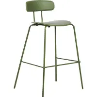 Beliani Lot de 2 tabourets de bar en plastique vert Tabourets de bar à hauteur d'assise pieds en métal modernes et élégants