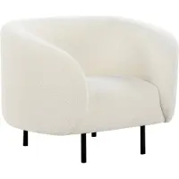 Beliani Ensemble De Canapés 6 Places En Tissu Bouclé Blanc Et Noir Loen