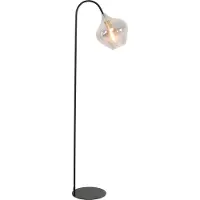 Present Time - lampadaire - Rakel - noir - verre verre fumé - lampe design - E27 - 1851527
