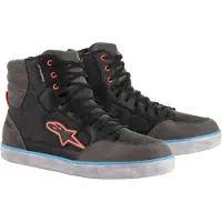 Alpinestars J-6 Canvas, chaussures imperméables à l’eau ,Noir/Gris Foncé/Bleu Clair ,10.5 US