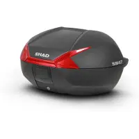 Shad Topcase SH47 Carbonlook Cover RED, CACHE LOOK CARBONE noir