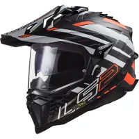 LS2 MX701 Explorer Carbon Edge, casque enduro ,Noir/Orange/Blanc ,XS