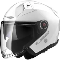 LS2 OF603 Infinity II Solid Brillant Blanc Casque Jet Taille 2XL