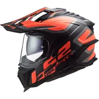 LS2 MX701 Explorer Alter Mat Noir Fluo Orange 06 Casque d'Aventure Taille 3XL