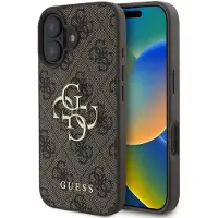 GUESS Coque 4G Metal Logo Backcover pour Apple iPhone 16 - Marron