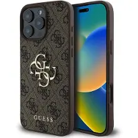 GUESS Coque 4G Metal Logo Backcover Apple iPhone 16 Pro Max - Marron