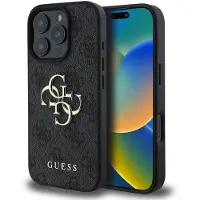 GUESS Coque 4G Metal Logo Backcover Apple iPhone 16 Pro Max - Noir