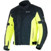 GMS Lagos veste textile imperméable pour moto, noir/jaune, L