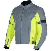 GMS Lagos Veste Moto Textile Grise Jaune Imperméable Taille XS