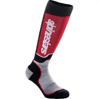Alpinestars Chaussettes MX Plus Junior Black Gray Red, Taille: M/L