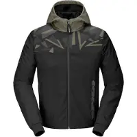 Spidi Sweat à capuche Evo Sport pour moto, noir/vert olive, taille XL