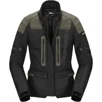 Spidi Veste de moto textile imperméable Traveler 3 Evo H2Out pour femme, noir/olive, taille M