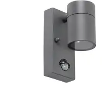 QAZQA Applique murale d'extérieur anthracite IP44 avec détecteur de mouvement - Solo