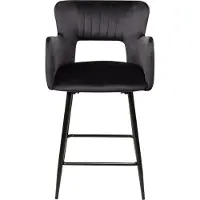 Beliani Lot de 2 chaises de bar en velours noir chaises rembourrées salle à manger cuisine meubles modernes
