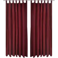 vidaXL 2 pcs Rideau à Passant Micro Satin Bordeaux 140 x 225 cm