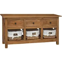 vidaXL Buffet 100 x 30 x 50 cm vieux bois massif rotin doublé de tissu naturel blanc