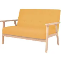 vidaXL Canapé à 2 places Tissu Jaune