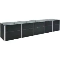 vidaXL Parterre de jardin surélevé Acier galvanisé 400x80x45 cm Anthracite