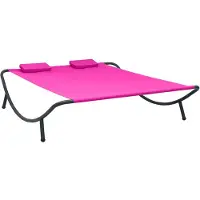 vidaXL Bain de soleil de jardin Tissu Rose