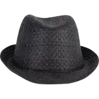 K-Up Pack 10 Chapeau de paille style Panama rétro Noir - K-up KP612 - Taille 57 cm