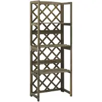 vidaXL Treillis avec étagères Gris 55x30x140 cm Bois de sapin massif
