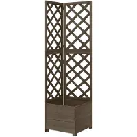 vidaXL Jardinière d'angle en treillis Gris 40x40x150 cm Bois de sapin