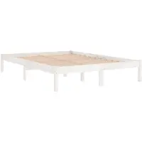 vidaXL Lit en bois massif blanc 120x190 cm
