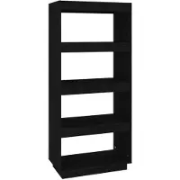 vidaXL Bibliothèque/Séparateur de pièce Noir 60x35x135 cm Pin massif