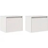 vidaXL Armoires murales 2 pcs Blanc 45x30x35 cm Bois de pin massif