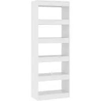 vidaXL Bibliothèque/séparateur de pièce blanc bois d'ingénierie