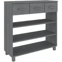 vidaXL Table console HAMAR Gris foncé 90x35x90 cm Bois massif de pin