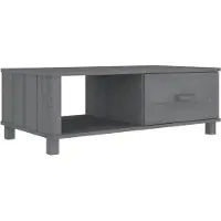 vidaXL Table basse HAMAR gris foncé 100x55x35 cm pin massif
