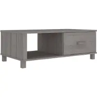 vidaXL Table basse HAMAR Gris clair 100x55x35 cm Bois massif de pin