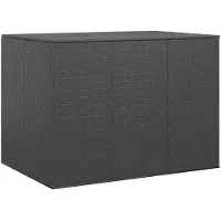 vidaXL Coffre à coussins de jardin en rotin PE 145x100x103 cm noir