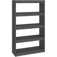vidaXL Bibliothèque/Séparateur de pièce Gris 80x30x135,5 cm Pin massif