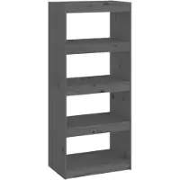 vidaXL Bibliothèque/Séparateur de pièce Gris 60x30x135,5 cm Pin massif