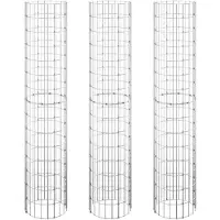vidaXL Gabion lits surélevés 3 pcs. Rond Acier galvanisé Ã30x150 cm
