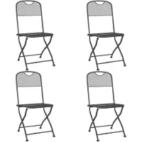 vidaXL Chaises de jardin pliantes 4 pcs. Grillage déployé Anthracite