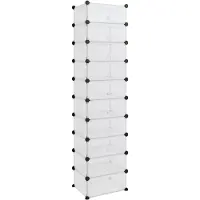 vidaXL Étagère à chaussures Transparent 44x32x174 cm PP