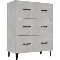 vidaXL Sideboard gris béton 69,5x34x90 cm Bois composite