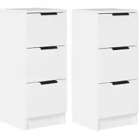 vidaXL Sideboards 2 pcs. Blanc 30x30x70 cm Bois composite