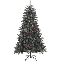 vidaXL Sapin de Noël artificiel avec support Vert 150 cm PVC