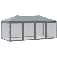 vidaXL Tente de réception pliante avec parois latérales anthracite 3x6 m