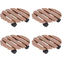 vidaXL Rouleau pour plantes 4 pcs. Marron Ø30x7,5 cm WPC