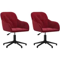 vidaXL Chaise de salle à manger 2 pcs. Pivotantes vin rouge velours