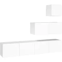 vidaXL Ensemble de 4 armoires TV blanc en bois composite