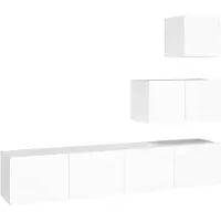 vidaXL Ensemble de 4 meubles TV blanc en bois composite