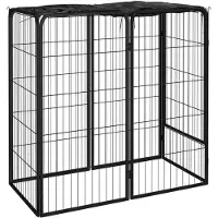 vidaXL Parc pour chiens 6 pièces noir 50x100cm Acier revêtu par poudre